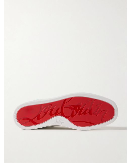Sneakers in pelle con logo impresso Fun Louis Junior di Christian Louboutin in White da Uomo