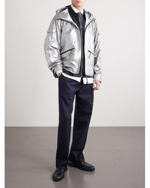 C P Company Gray Metropolis Metallic Shell Hooded Jacket for men