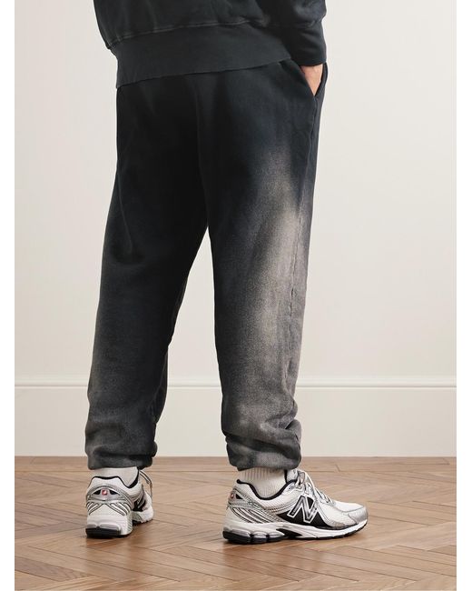 Les Tien Blue Straight-Leg Garment-Dyed Cotton-Jersey Sweatpants for men
