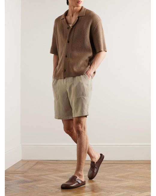 Altea Natural Straight-leg Lyocell And Linen-blend Twill Bermuda Shorts for men