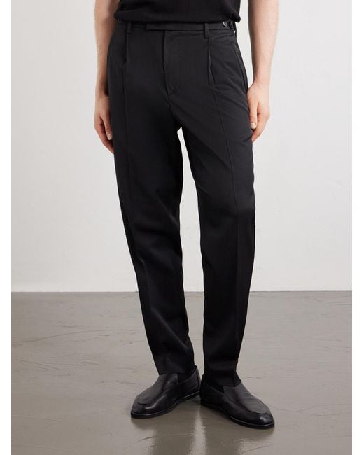 Barena Blue Straight-Leg Pleated Wool-Blend Gabardine Trousers for men