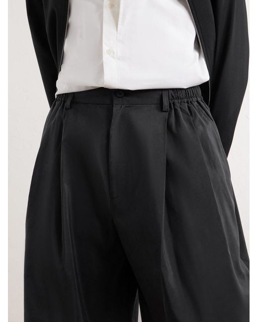 Ssstein Blue Easy Wide-Leg Silk-Blend Shorts for men