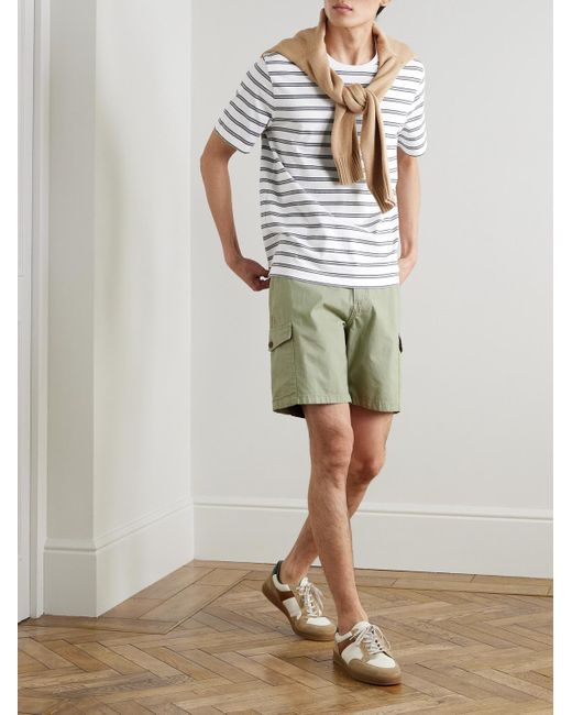 Mr P. Gray Striped Recycled And Organic Cotton-blend Jersey T-shirt for men