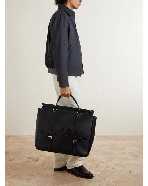 Brunello Cucinelli Black Full-grain Leather Weekend Bag for men