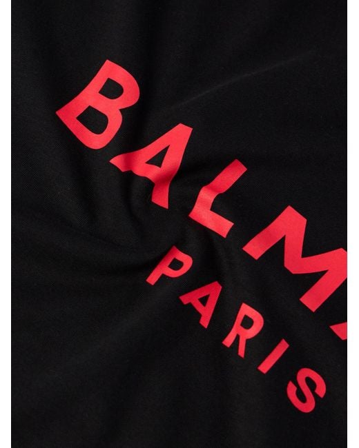 Balmain T-Shirt aus Baumwoll-Jersey mit Logoprint in Black für Herren