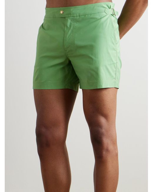 Tom Ford Green Slim-Fit Short-Length Swim Shorts for men