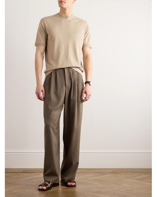 Loro Piana Natural Silk And Linen-blend T-shirt for men