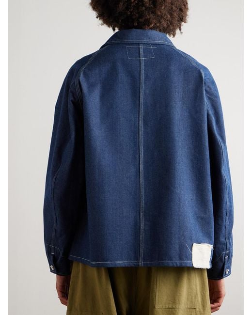 STORY mfg. Blue Wonky-wear Circuit Indigo-dyed Organic Denim Jacket for men