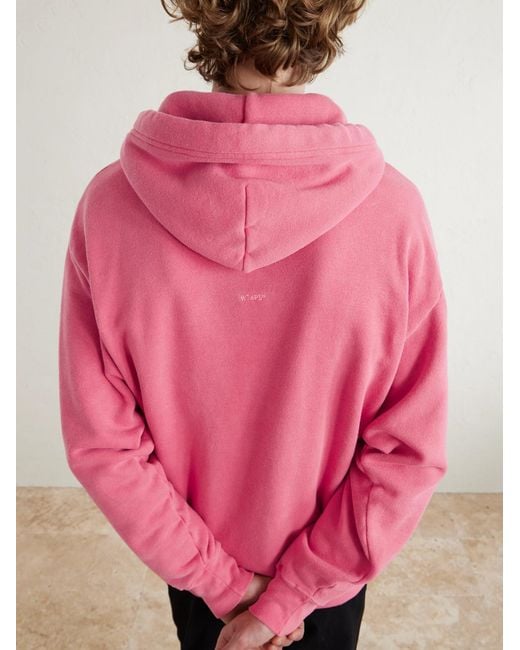 WTAPS パーカー ピンク SIZE 02 WTAPS Logo-appliqued Cotton-blend Jersey Hoodie in Pink for Men