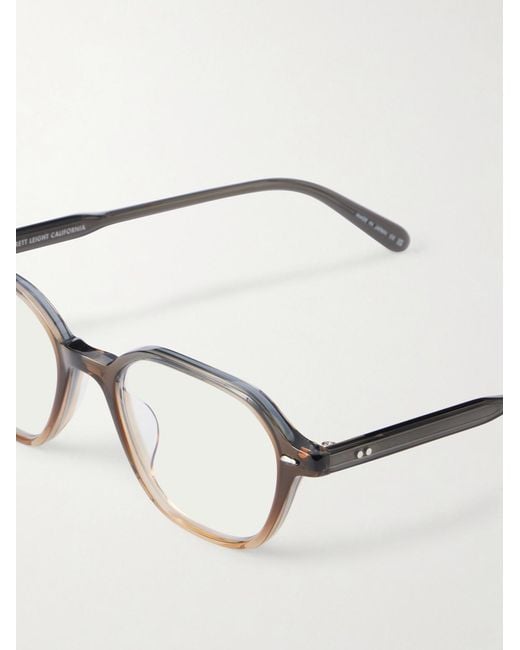Garrett Leight Gray Galloway Rectangular-Frame Acetate Optical Glasses for men