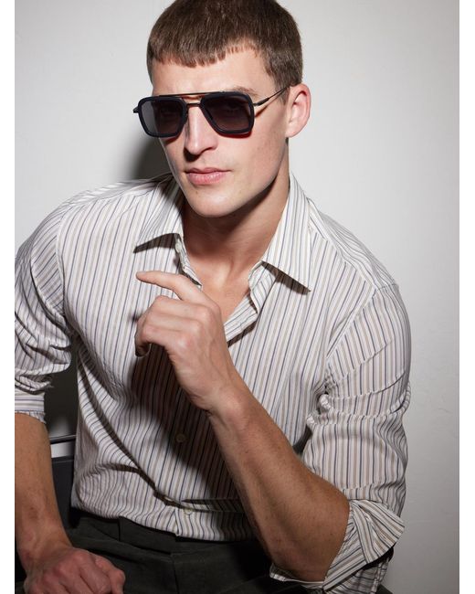 Dita Eyewear Blue Flight.006 Aviator-Style Titanium And Acetate Sunglasses for men