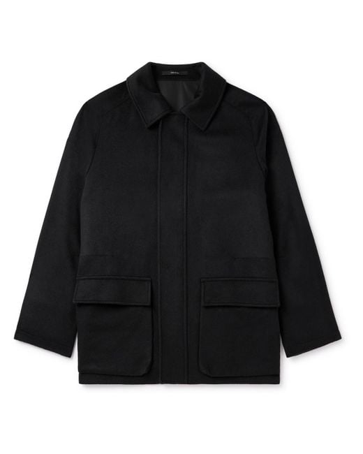 Saman Amel Black City Cashmere Coat for men