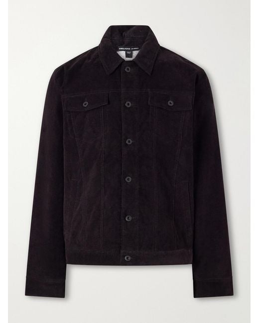 James Perse Blue Stretch-Cotton Corduroy Blouson Jacket for men