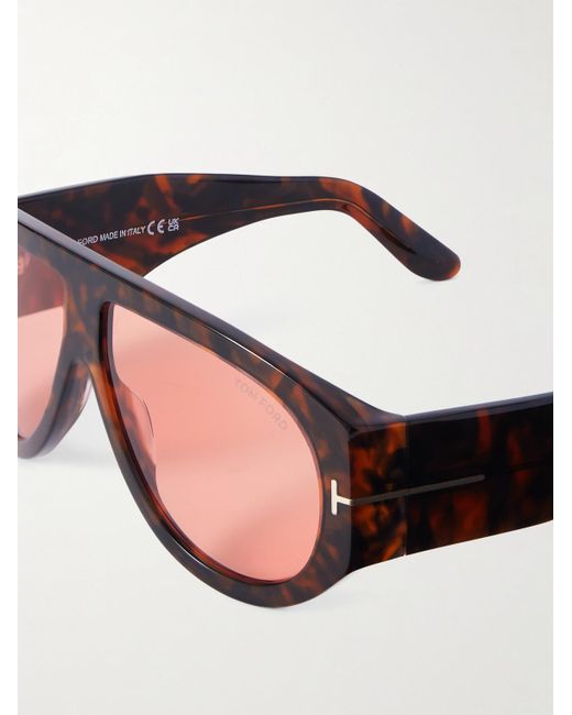 Tom Ford Brown Bronson D-Frame Tortoiseshell Acetate Sunglasses for men