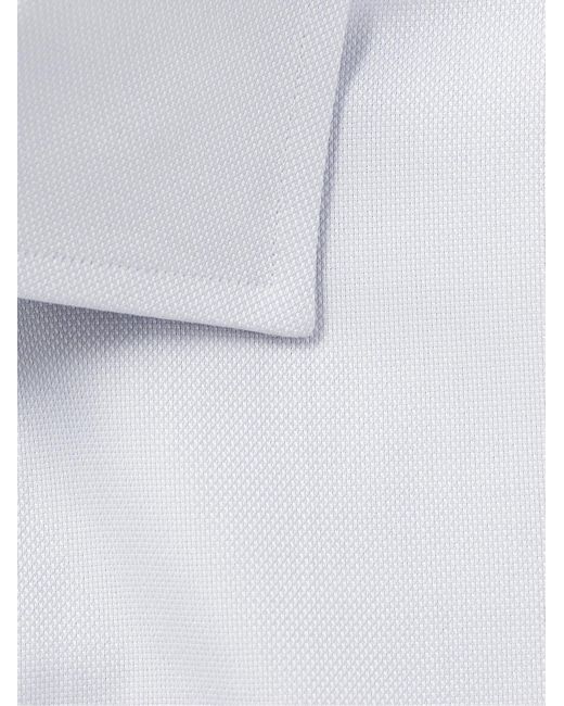 Brioni Blue Textured Cotton Shirt for men