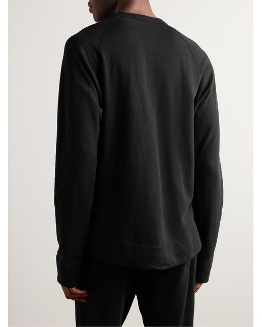 James Perse Black Loopback Supima Cotton-Jersey Sweatshirt for men