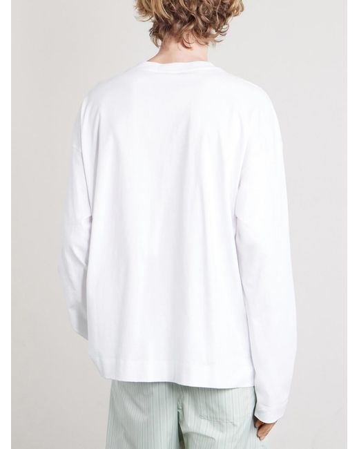 Dries Van Noten White Cotton-Jersey T-Shirt for men
