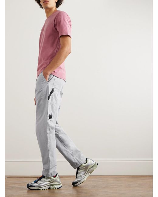 C P Company Gray Micro Reps Cotton-twill Trousers for men