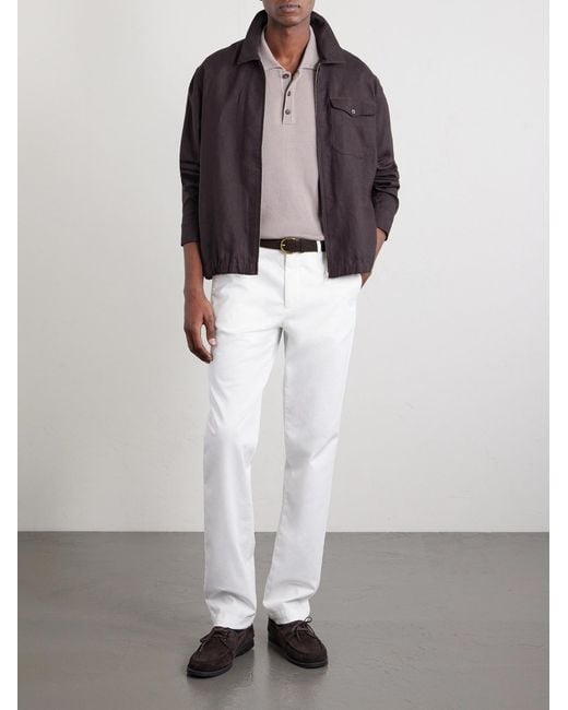 Mr P. White Samuel Straight-Leg Organic Cotton-Blend Twill Chinos for men