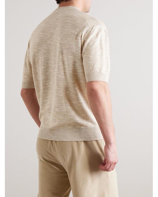 Loro Piana White Tori Linen And Silk-Blend T-Shirt for men