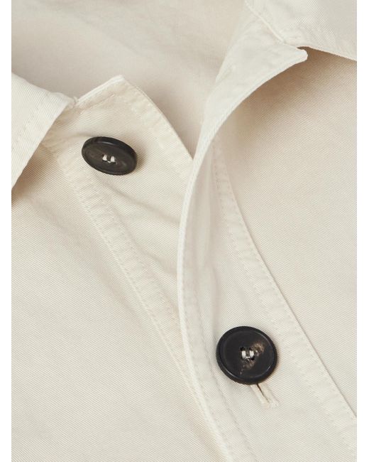Kiton Hemdjacke aus Baumwoll-Twill mit Logostickerei in Natural für Herren