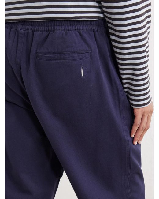 Folk Blue Drawcord Assembly Straight-Leg Brushed Cotton Trousers for men