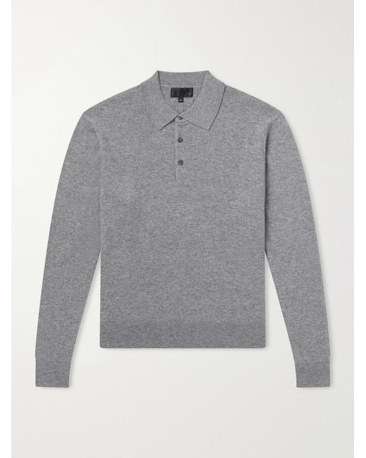 Nili Lotan Gray Jovan Cashmere Polo Shirt for men