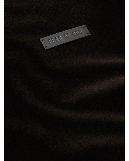Fear Of God Black Logo-appliquéd Cotton And Modal-blend Velvet Track Jacket for men