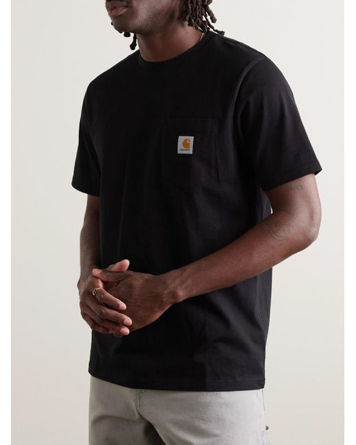 Carhartt Black Logo-appliquéd Cotton-jersey T-shirt for men