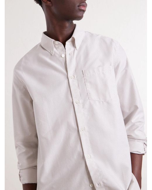 A.P.C. Pink Button-down Collar Striped Cotton Shirt for men