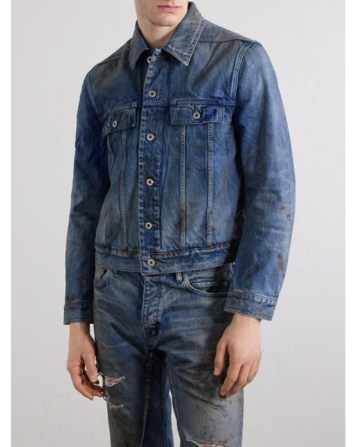Rick Owens Blue Denim Trucker Jacket for men