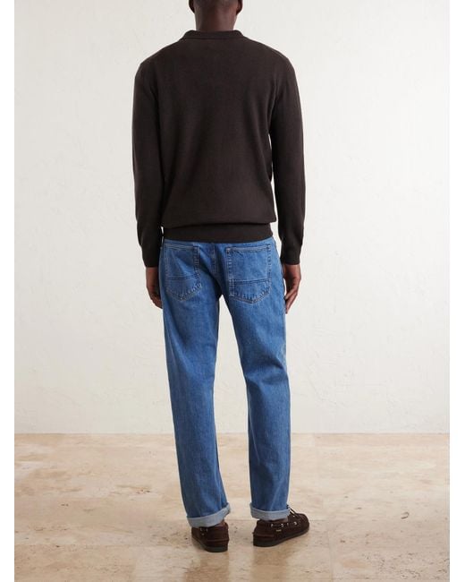 Altea Black Virgin Wool Polo Sweater for men
