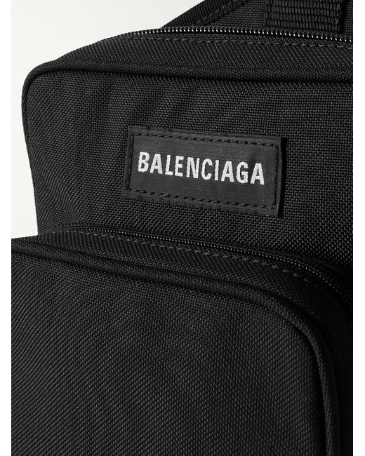 Balenciaga Black Explorer Logo-appliquéd Canvas Messenger Bag for men