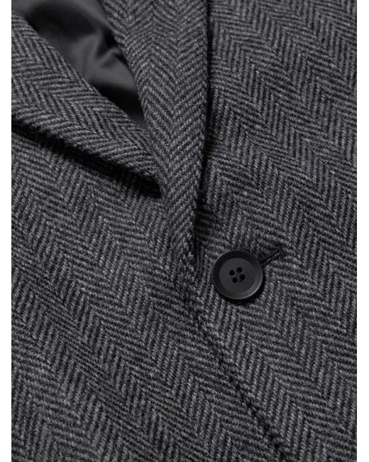 A.P.C. Herringbone Wool-Blend Coat in Grey for Men | Lyst UK