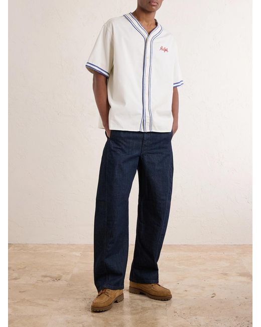 Polo Ralph Lauren Natural Logo-Embroidered Printed Cotton Shirt for men