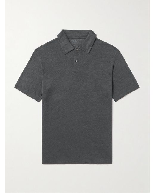 Hartford Gray Linen Polo Shirt for men