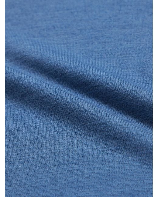 John Smedley Blue Leyburn Merino Wool And Sea Island Cotton-Blend Gauze Polo Shirt for men