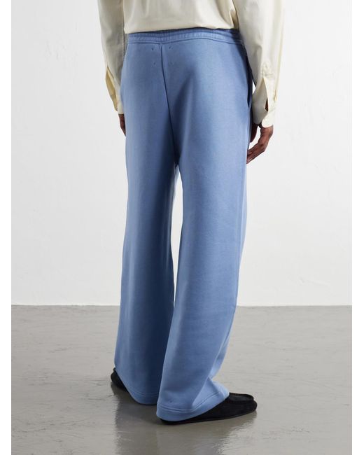 The Elder Statesman Blue Tapered Cotton-Jersey Drawstring Sweatpants for men