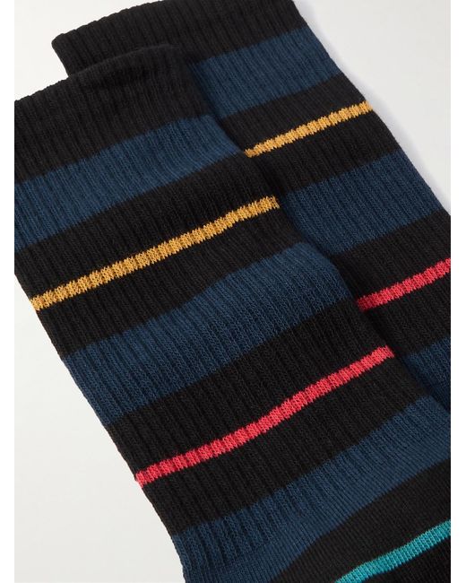 Paul Smith Gallagher Socken aus einer gerippten Baumwollmischung mit Streifen in Blue für Herren