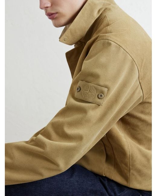Stone Island Natural Ghost Split-Leather Jacket for men