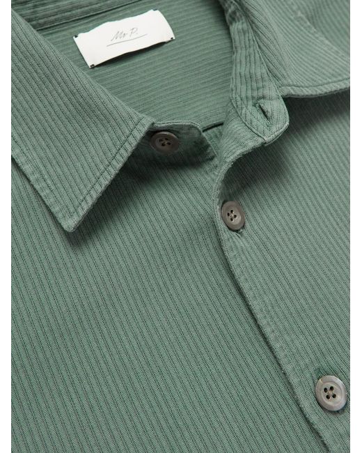 Mr P. Green Garment-Dyed Ribbed Cotton Shirt for men