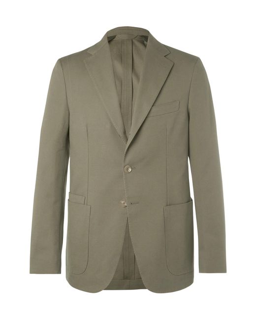 Drake's Green Easyday Cotton-canvas Suit Jacket for men