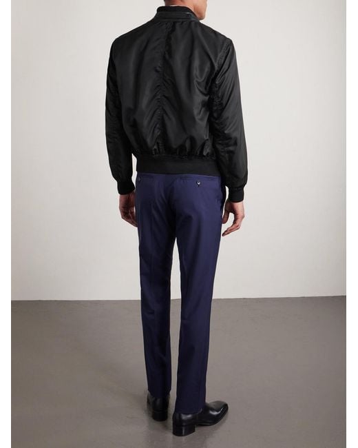 Tom Ford Black Silk Bomber Jacket for men