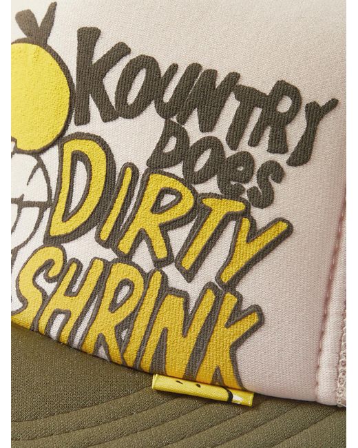 Kapital Metallic Dirty Shrink Printed Colour-block Scuba And Mesh Trucker Cap for men