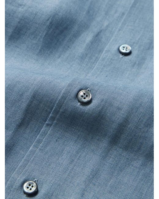 Brioni Blue Linen Shirt for men