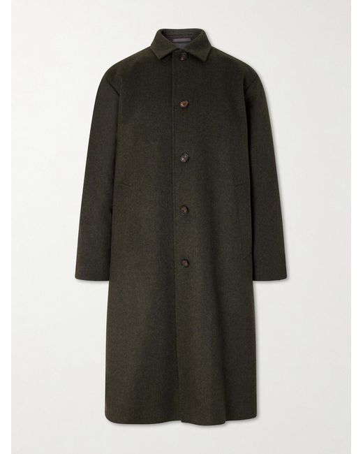 Caruso Black Rigoletto Wool Coat for men