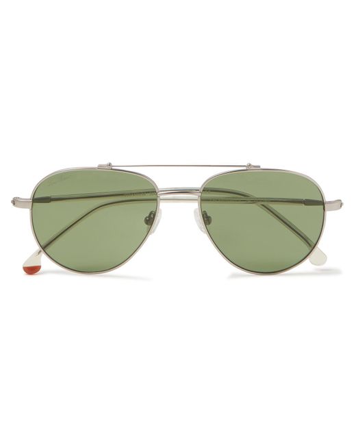 Loro Piana Green Roadster 54 Aviator-style Gold-tone Titanium And Acetate Polarised Sunglasses for men