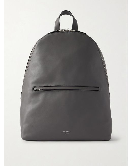 Tom Ford Gray Leather Backpack for men