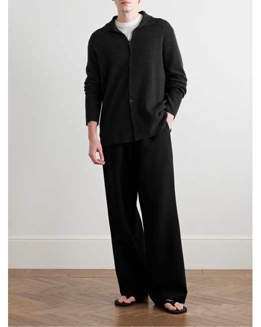 The Row Black Iverson Virgin Wool And Cashmere-Blend Cardigan for men