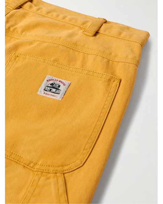 Pantaloni a gamba dritta in twill di cotone Knolly Brook di Bode in Yellow da Uomo